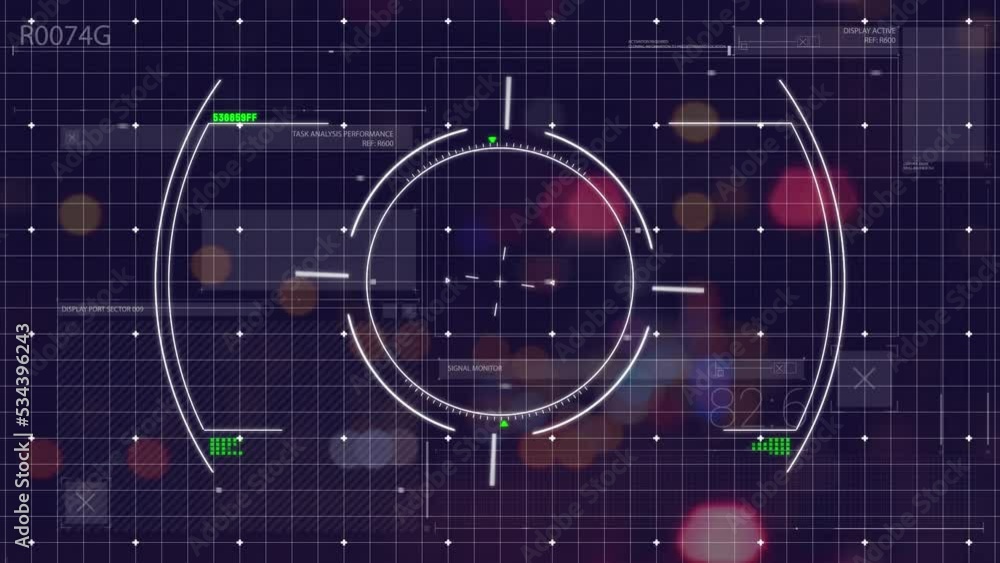 Animation of scope scanning and data processing over out of focus road traffic Animation of scope scanning and data processing over out of focus road traffic