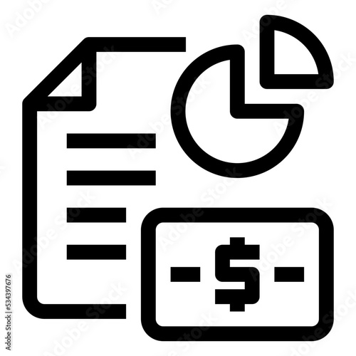 Financial Report Icon Outline