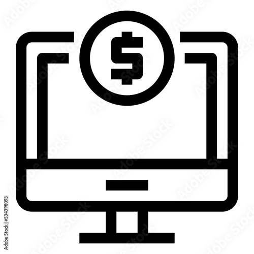 Online Banking Icon Outline