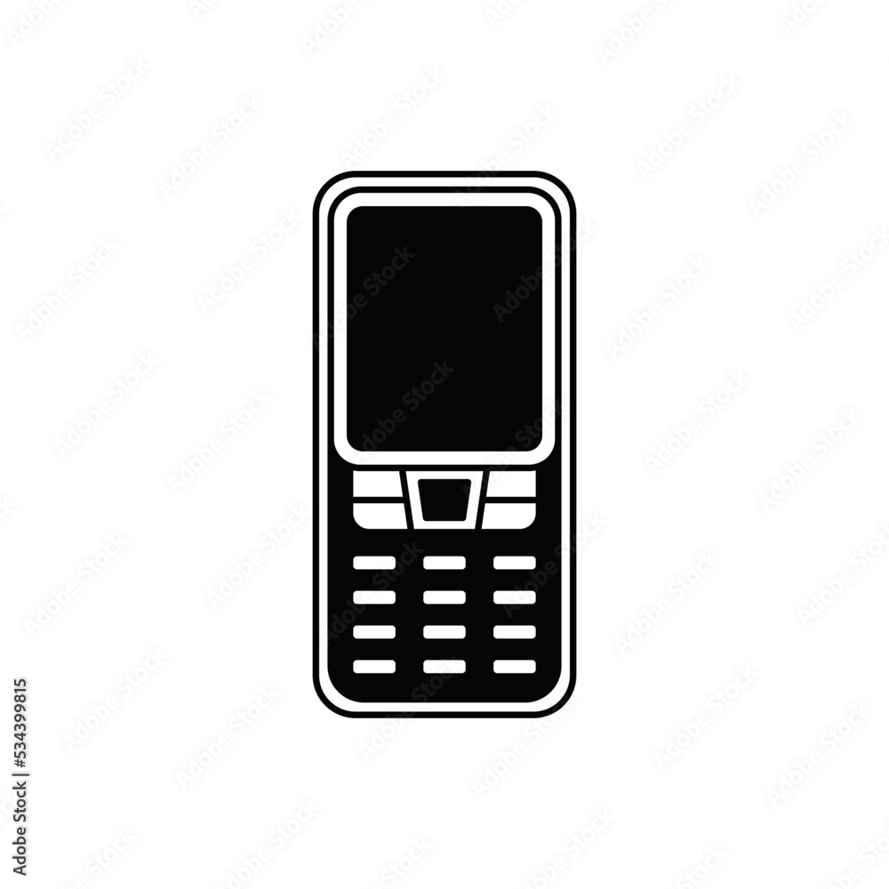 Mobile phone icon in black flat glyph, filled style isolated on white background Mobile phone icon in black flat glyph, filled style isolated on white background