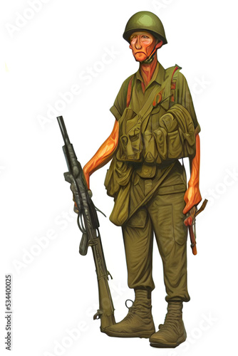 Cocnept art of soldiers from the 20th century. No specific country.