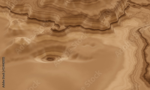 3D rendered sedimentary mountain. Sandstone hill.