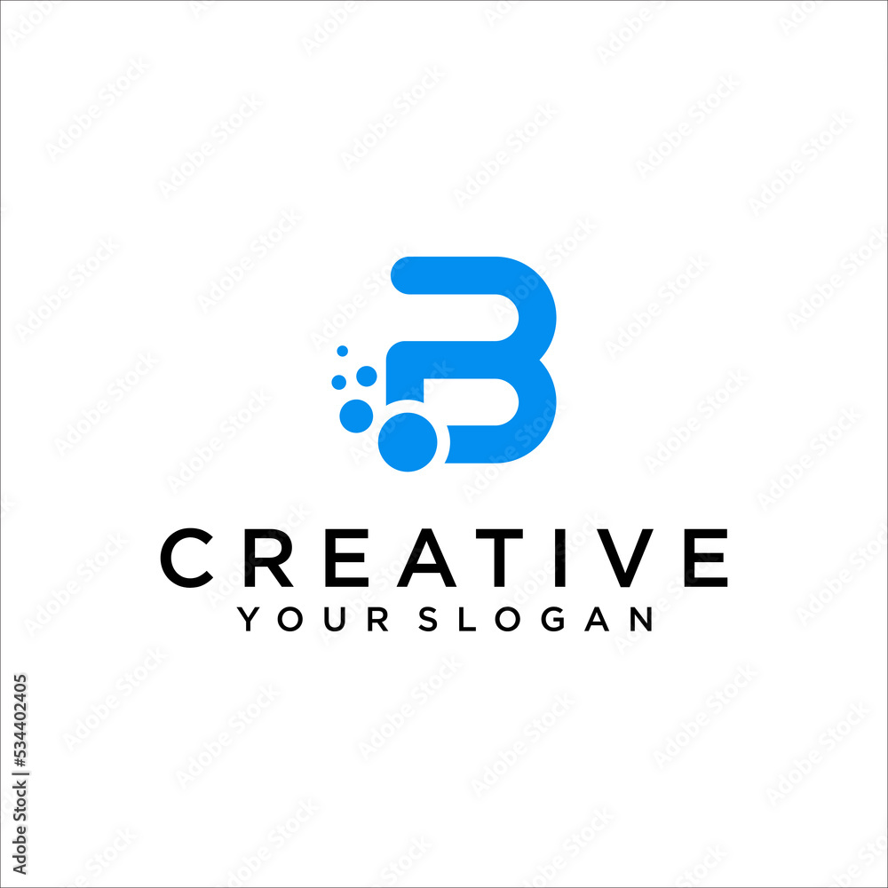 Letter B Dots Logo Design Template Vector Letter B Dots Logo Design Template Vector