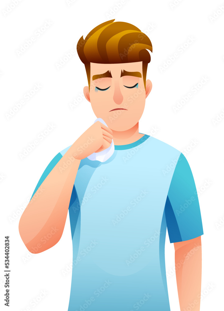 Sad man expression character vector illustration Sad man expression character vector illustration