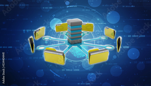 3d illustration of Data sharing concept