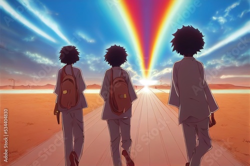 Eritrea , anime style, day time, anime
