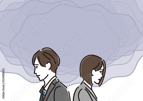 会社員　男性　女性　思い悩む　モヤモヤ