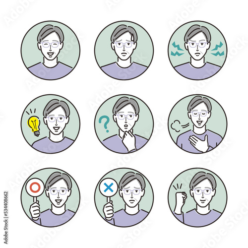 シニア男性　アイコンセット