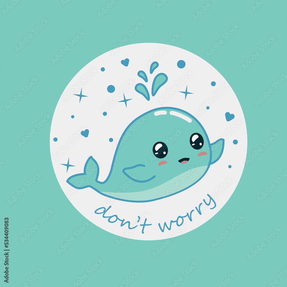 Whale cute sticker Whale cute sticker