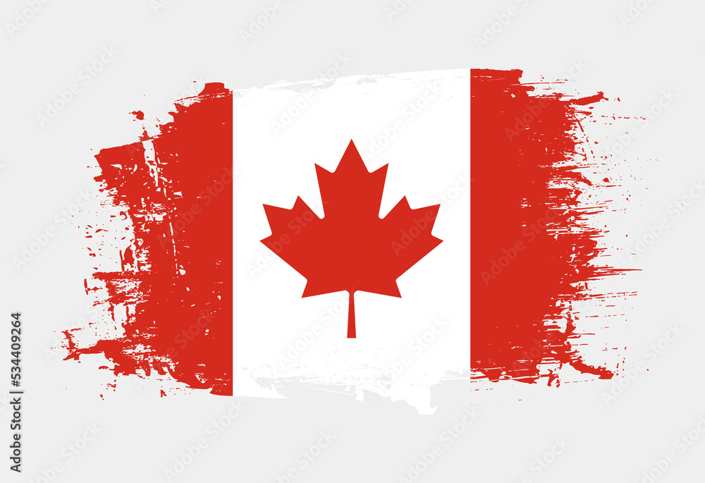 Brush painted national emblem of Canada country on white background Brush painted national emblem of Canada country on white background