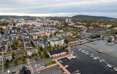 Aerial drone view of the city of Kuopio in Eastern finland., Norrthern Savonia photo
