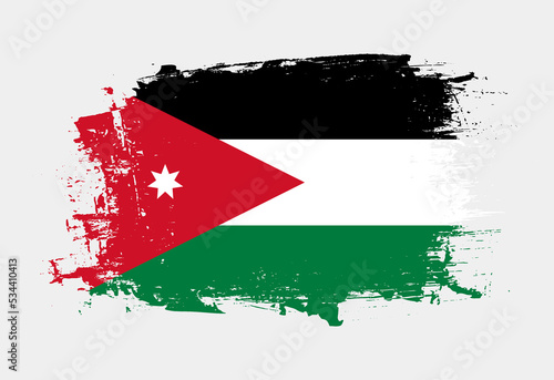 Brush painted national emblem of Jordan country on white background