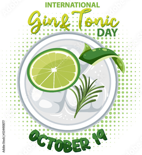 International gin and tonic day logo design