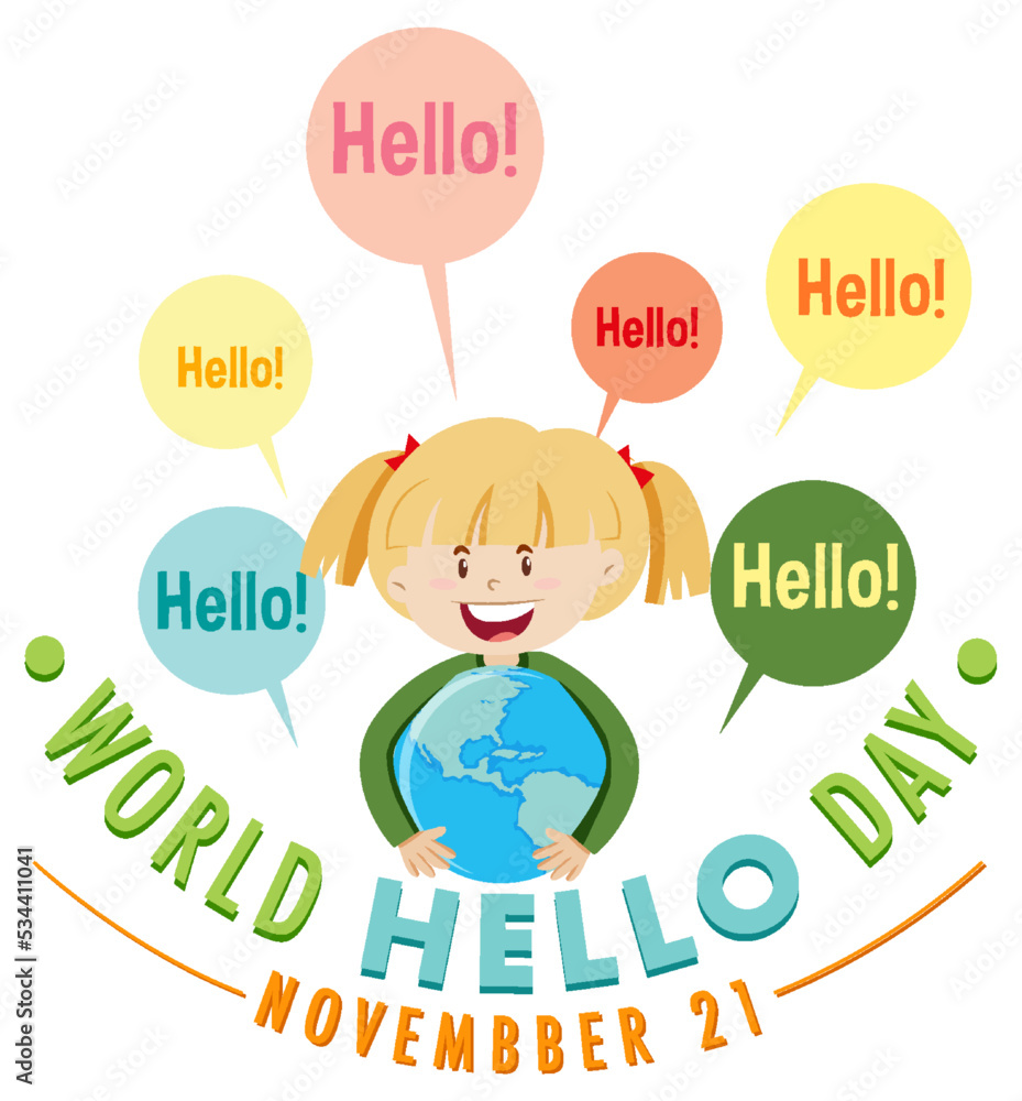 World hello day banner design World hello day banner design