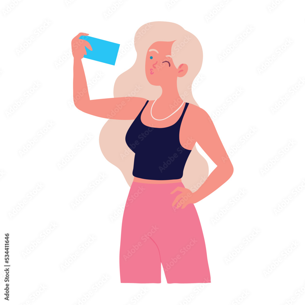 woman with smartphone taking selfie woman with smartphone taking selfie