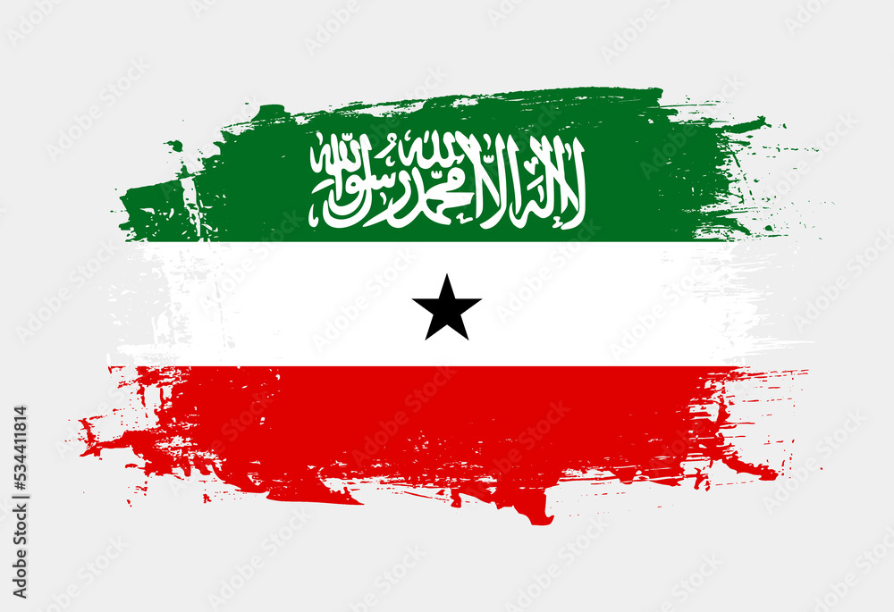 Brush painted national emblem of Somaliland country on white background Brush painted national emblem of Somaliland country on white background