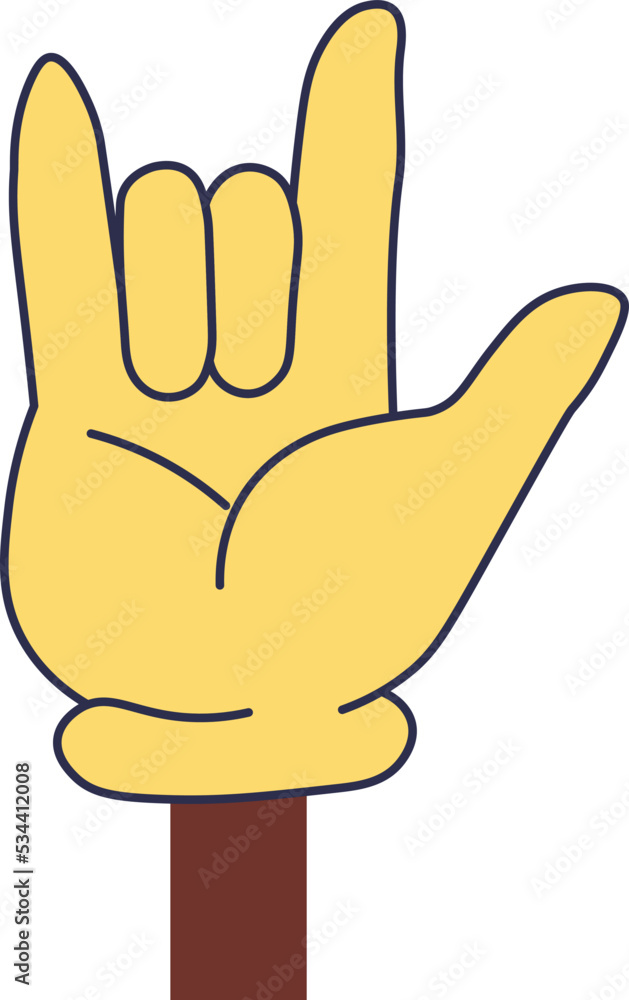 Hippie hand gesture, rock and roll sign vector Hippie hand gesture, rock and roll sign vector
