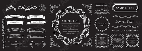 クリスマスモチーフのフレームデザインセット。ゴージャスでエレガントなデザイン素材