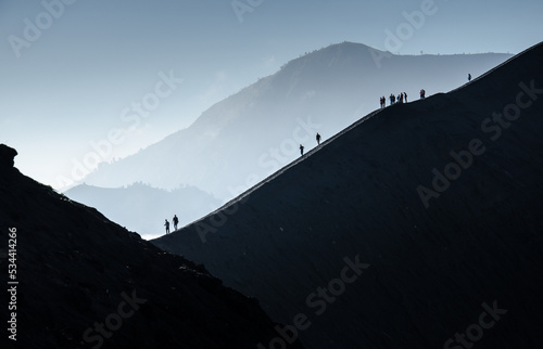 hiking landscape in the morning