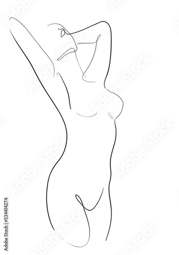 Hand drew One line drawing of linear camera style.