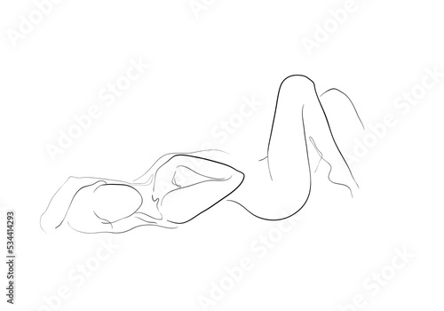 Hand drew One line drawing of linear camera style.