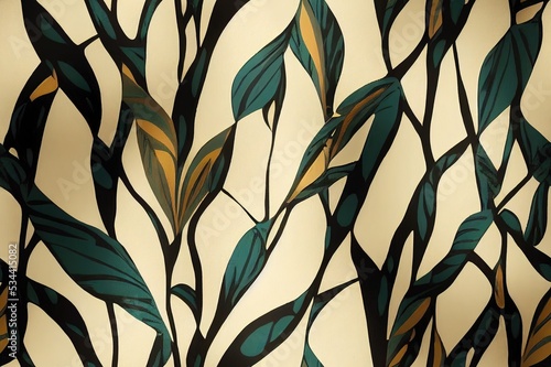 Decorative tropical pattern. Design of wallpapers, fabrics, covers and more.