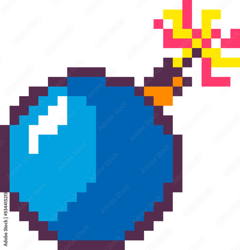Pixelated exploding bomb, weapons for arcades Pixelated exploding bomb, weapons for arcades