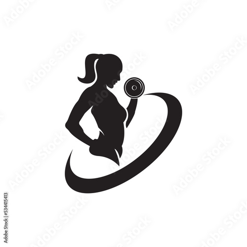 fitness and weightlifting logo, vector illustration symbol