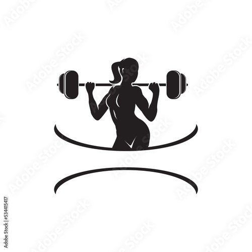fitness and weightlifting logo, vector illustration symbol