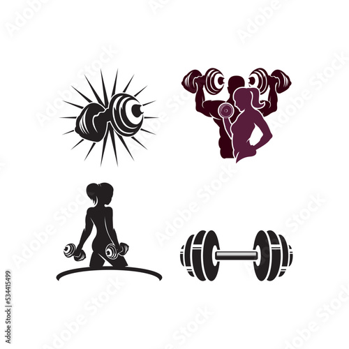 fitness and weightlifting logo, vector illustration symbol