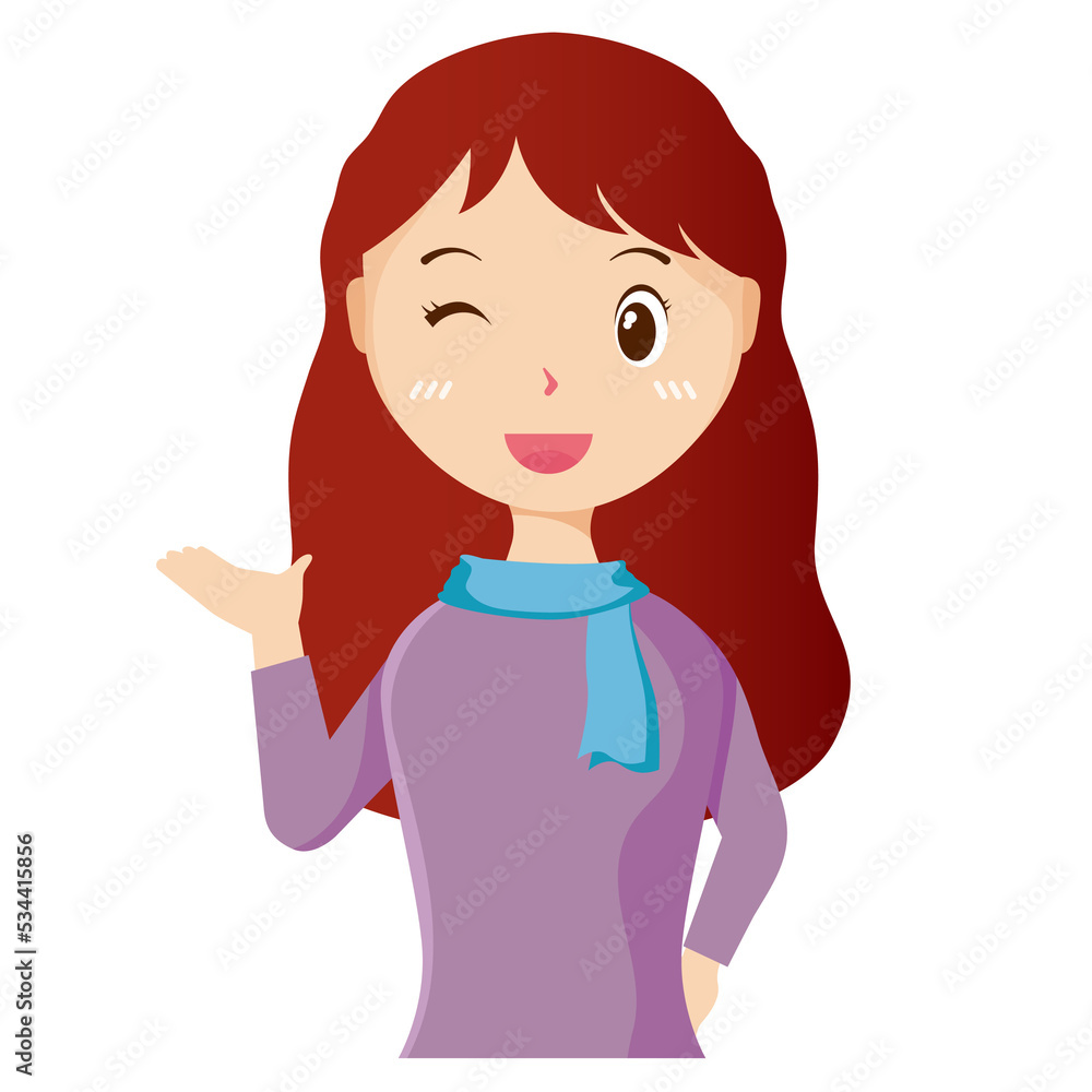 Woman avatar png flat color cartoon style. PNG illustration in flat style Woman avatar png flat color cartoon style. PNG illustration in flat style