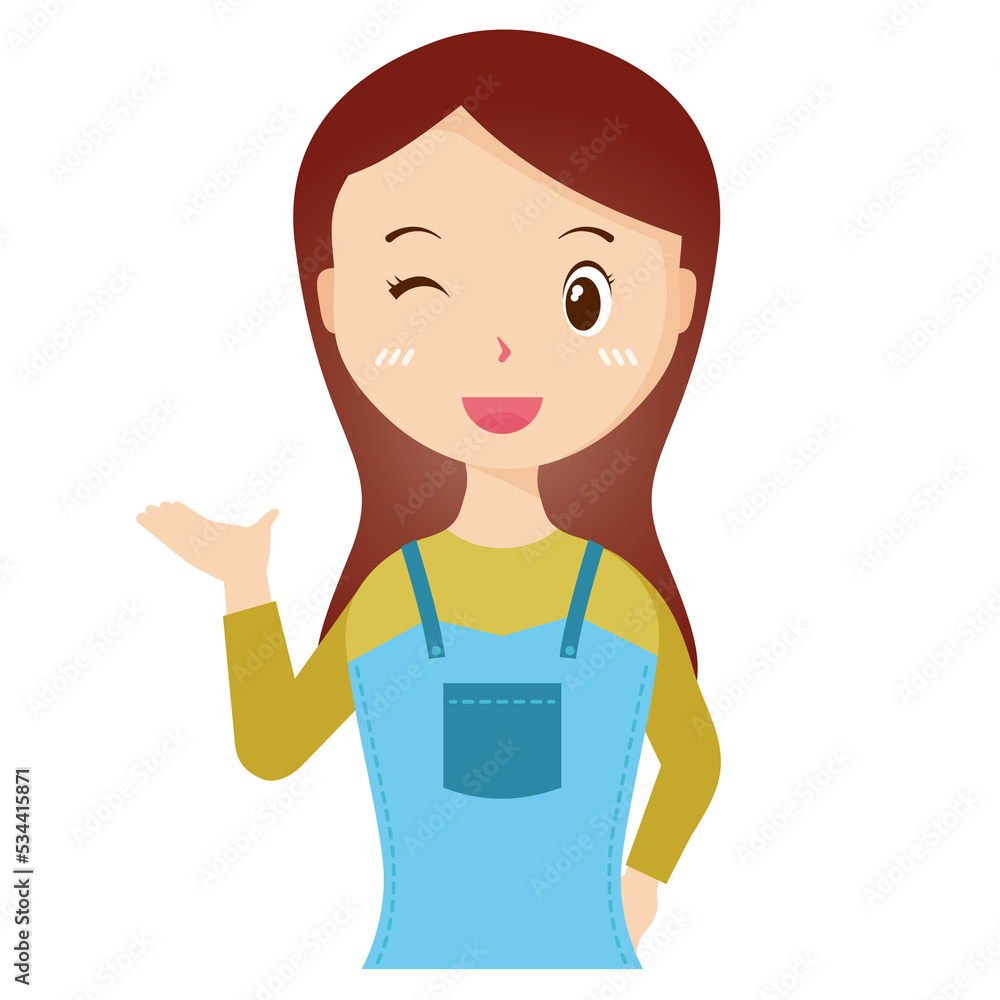 Woman avatar png flat color cartoon style. PNG illustration in flat style Woman avatar png flat color cartoon style. PNG illustration in flat style