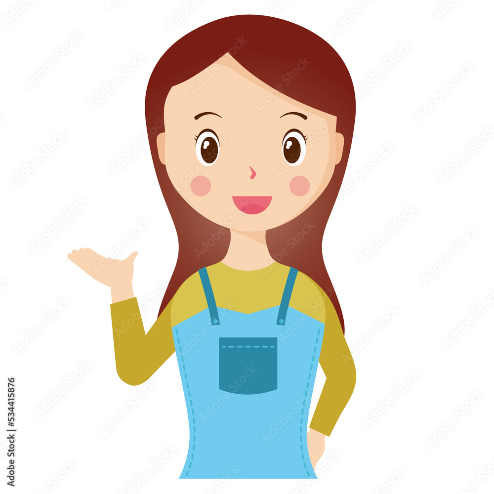 Woman avatar png flat color cartoon style. PNG illustration in flat style Woman avatar png flat color cartoon style. PNG illustration in flat style