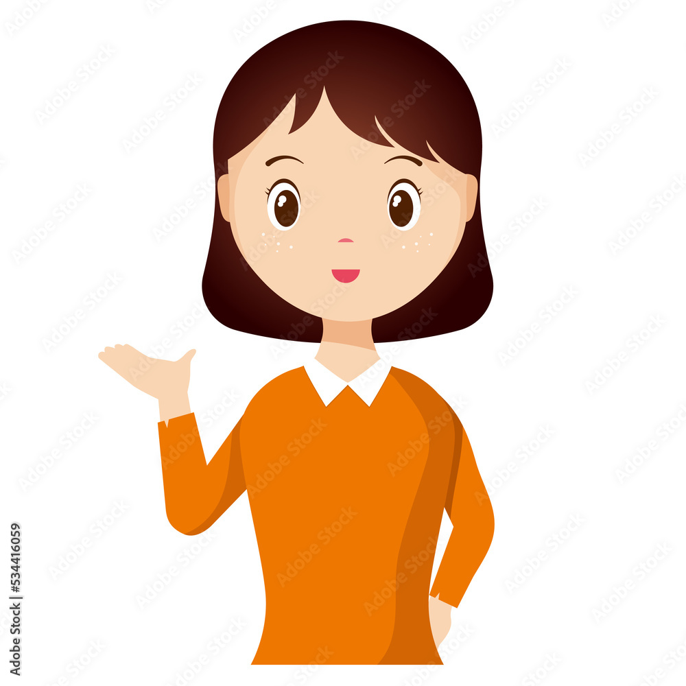 Woman avatar png flat color cartoon style. PNG illustration in flat style Woman avatar png flat color cartoon style. PNG illustration in flat style