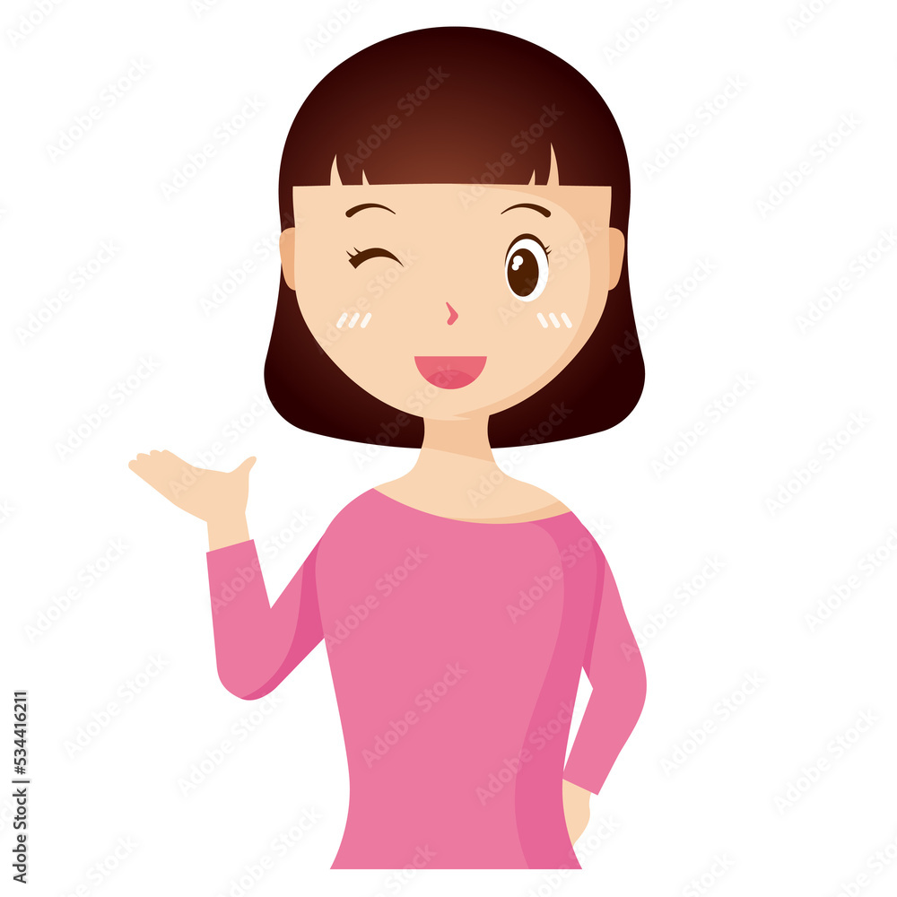 Woman avatar png flat color cartoon style. PNG illustration in flat style Woman avatar png flat color cartoon style. PNG illustration in flat style