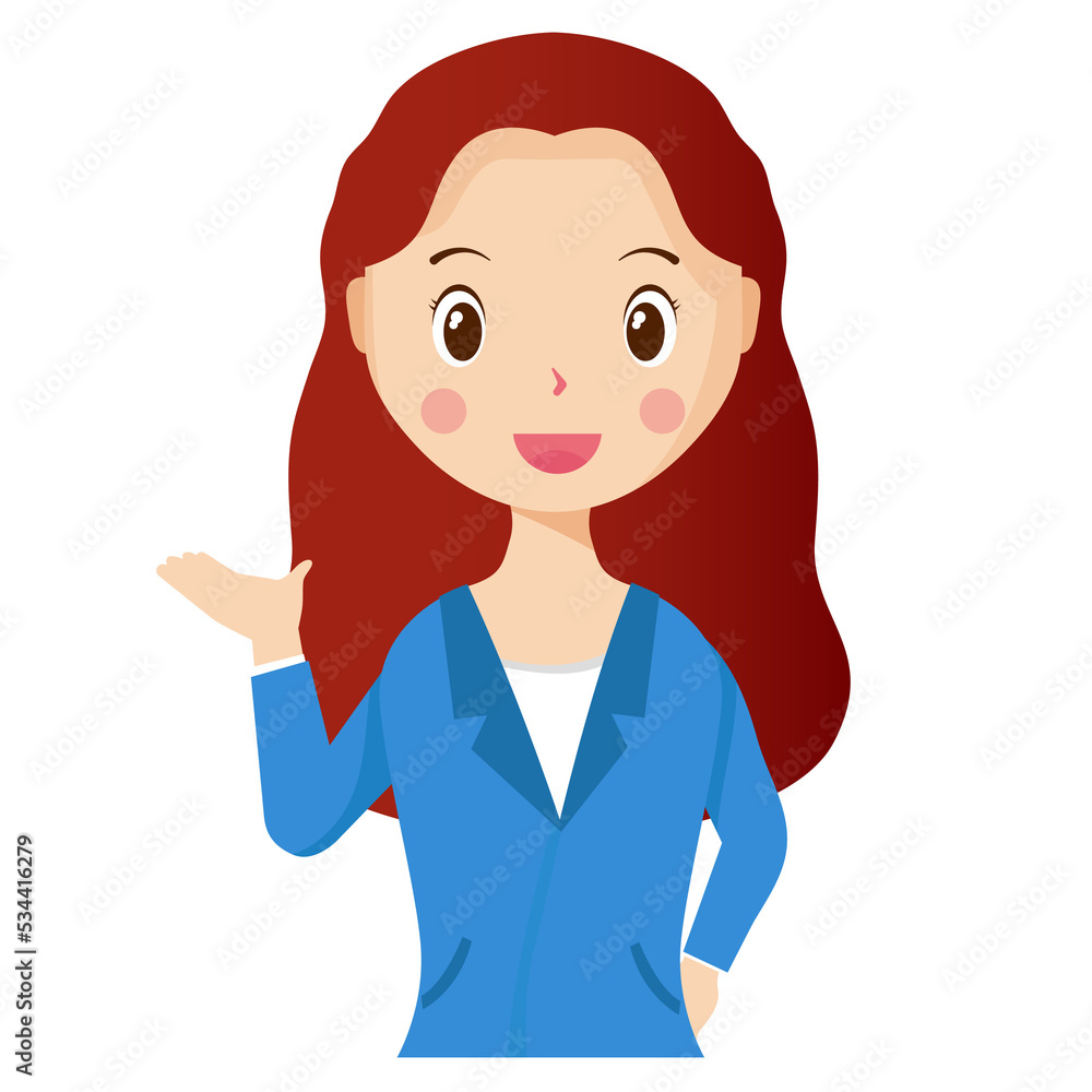 Woman avatar png flat color cartoon style. PNG illustration in flat style Woman avatar png flat color cartoon style. PNG illustration in flat style