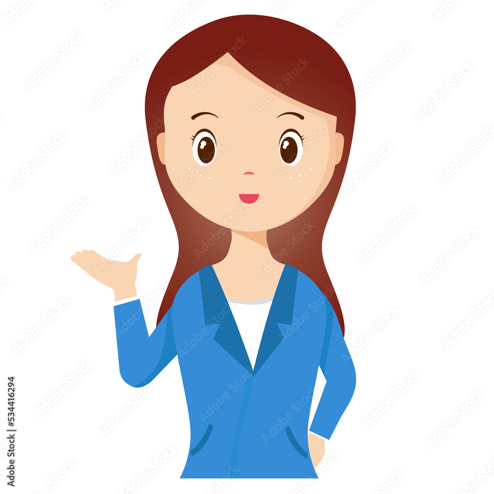 Woman avatar png flat color cartoon style. PNG illustration in flat style Woman avatar png flat color cartoon style. PNG illustration in flat style