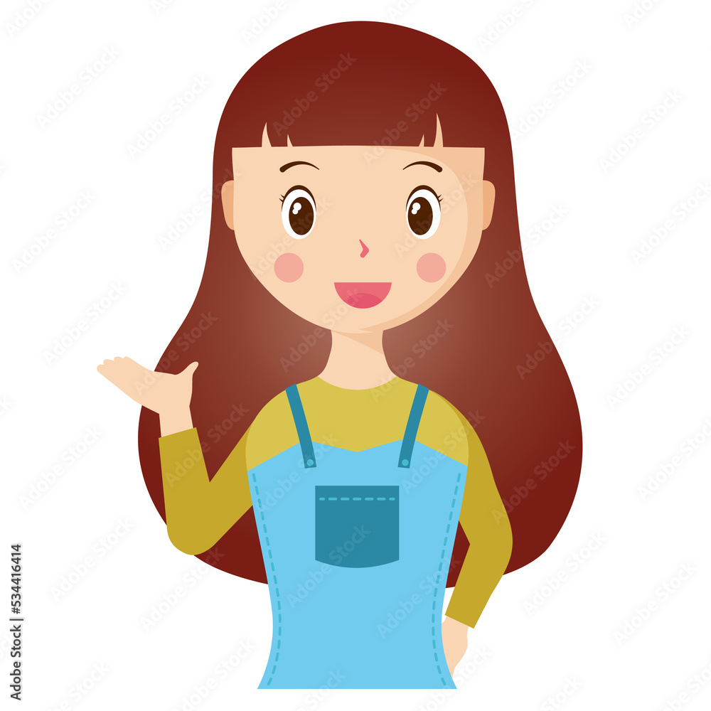 Woman avatar png flat color cartoon style. PNG illustration in flat style Woman avatar png flat color cartoon style. PNG illustration in flat style