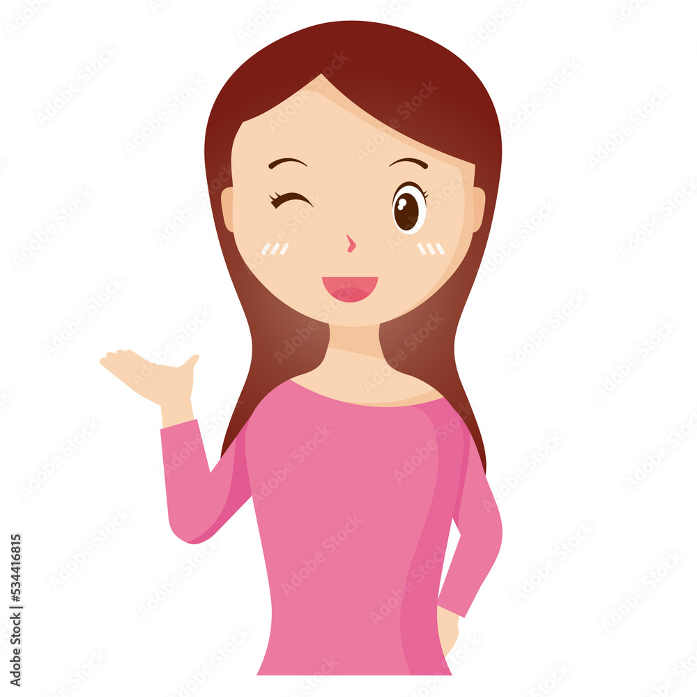 Woman avatar png flat color cartoon style. PNG illustration in flat style Woman avatar png flat color cartoon style. PNG illustration in flat style