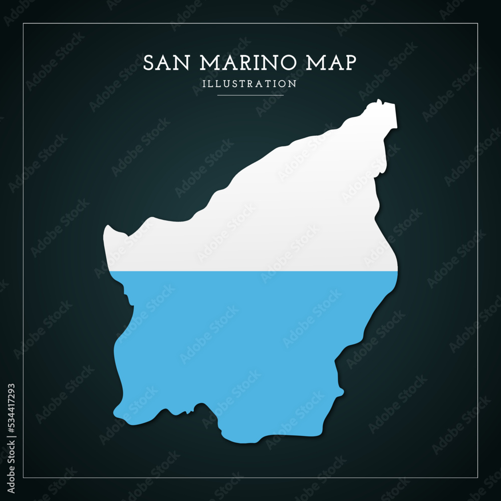 San Marino Map Flag Vector Illustration