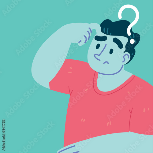 man confused difficult choice