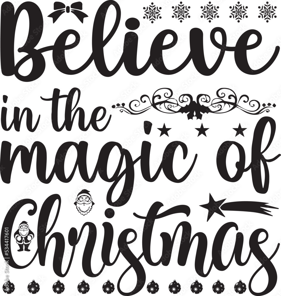 Obraz premium Christmas Typography T-shirt Design