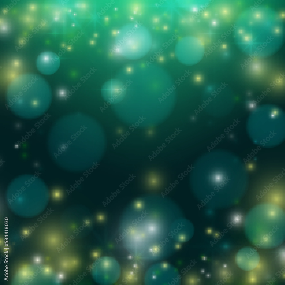 Christmas magical background with colorful bokeh effect and falling lights
