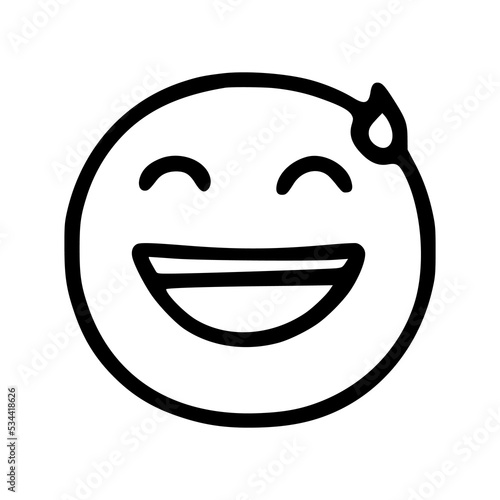 happy face emoticon in doodle style