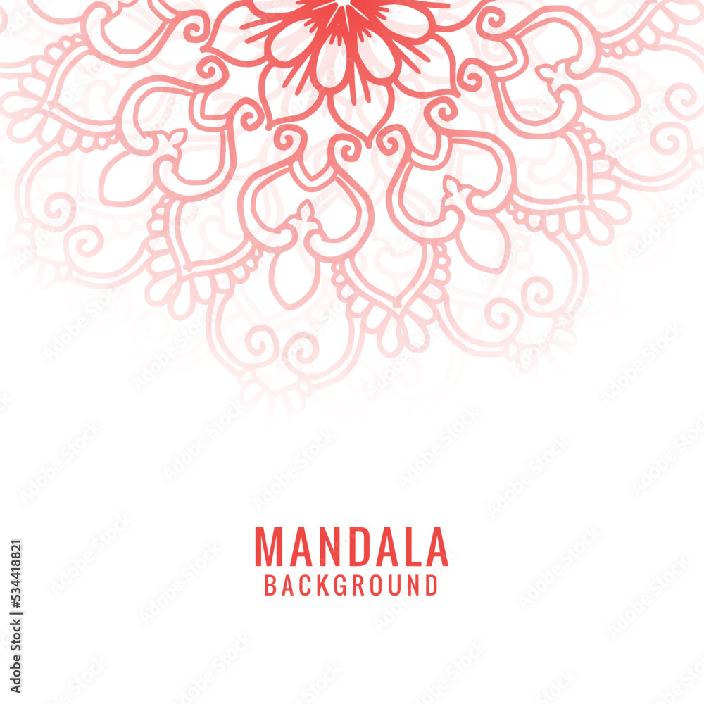 Decorative mandala with red colour design