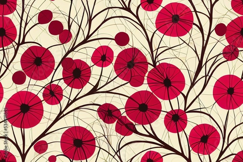 Elegant Floral Pattern. Seamless Abstract Flowers and Leaves. High quality 2d illustration © 2rogan