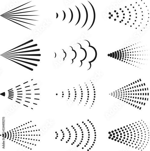 Spray icon set. Vector symbols collection.