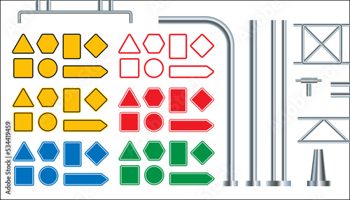 Traffic sign blanks and steel construction collection