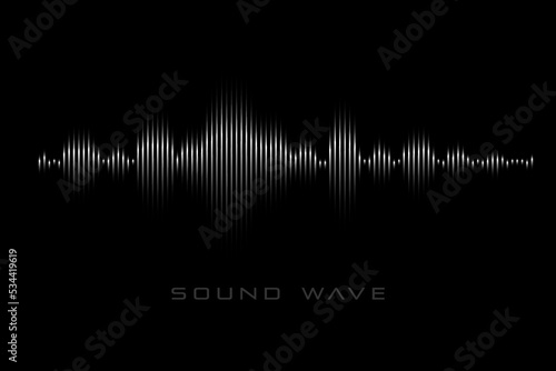 Sound wave on the black background.