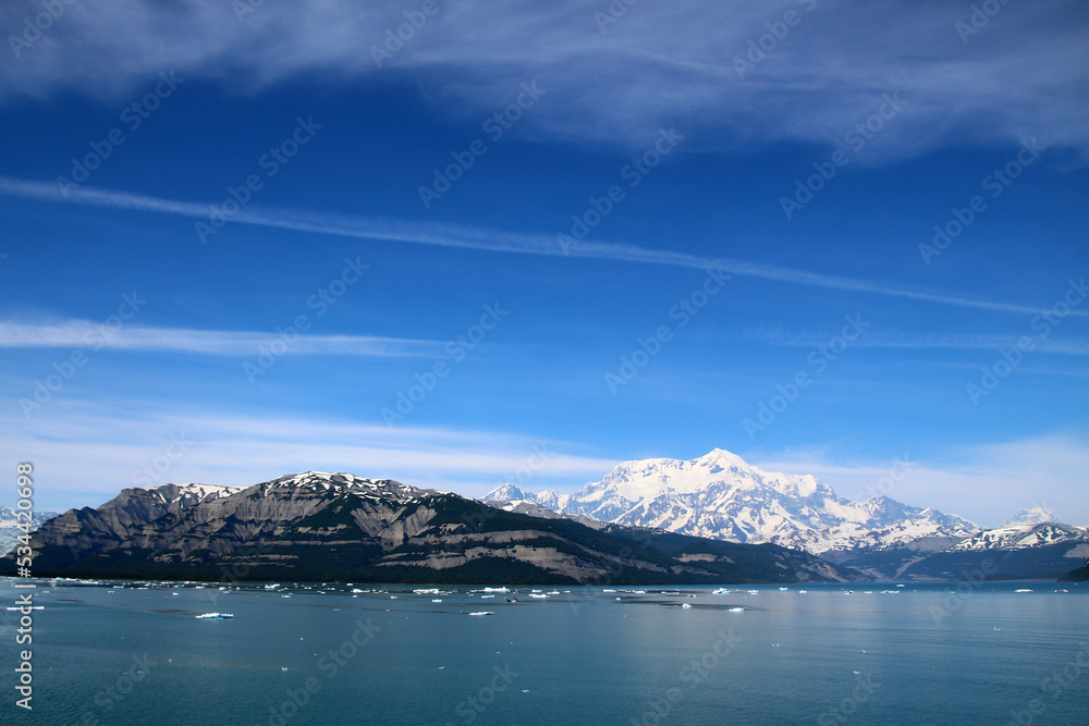 View of Mount Saint Elias in Alaska, United States, North America